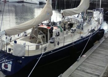 El legendario «Flyer», ganador de la Vuelta al Mundo de Vela, en Vigo
