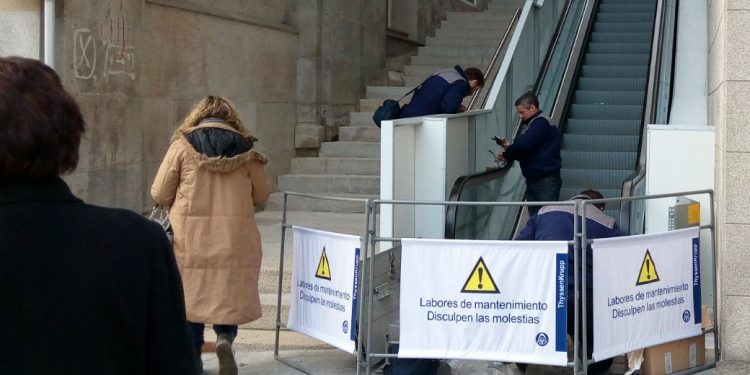 Las escaleras mecánicas de Porta do Sol, otra vez averiadas
