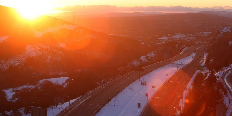 Peligro por heladas en la autovía Vigo-Madrid