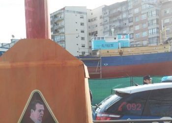 Sin champán, pero con ron Cacique, para la «botadura» del “Alfageme”
