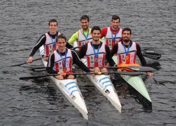 Kayak Tudense y Ría de Aldán se imponen en el Gallego de barcos dobles