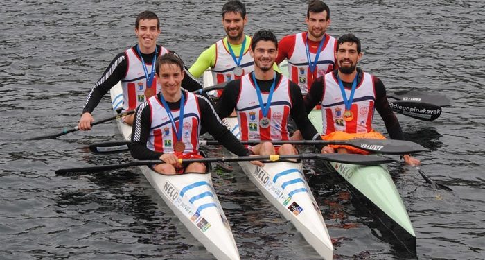 Kayak Tudense y Ría de Aldán se imponen en el Gallego de barcos dobles