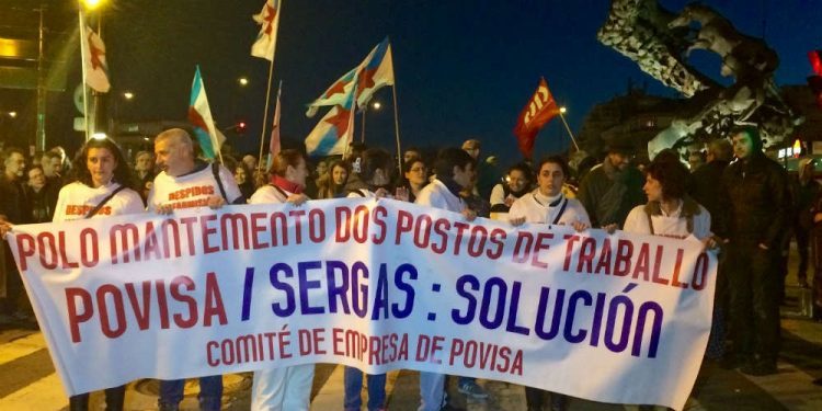 Marcha contra os despidos en Povisa e denuncias de “presións próximas á tortura” ás folguistas