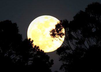 La Luna llena alumbra Vigo tras una jornada con más de 27 grados