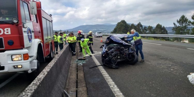 Grave accidente en la autopista, a la altura de Padrón