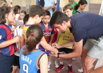 Un jugador del Barça, en el campus del Seis do Nadal