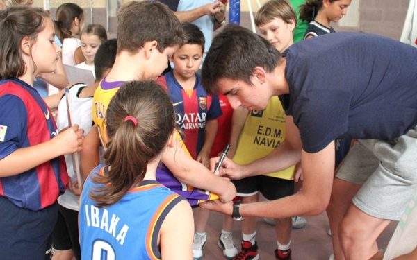Un jugador del Barça, en el campus del Seis do Nadal