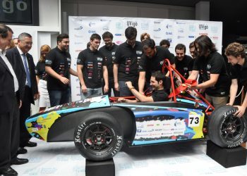 El monoplaza vigués, listo para correr en Silverstone