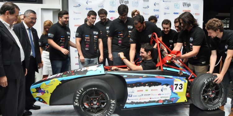 El monoplaza vigués, listo para correr en Silverstone