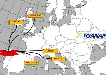 Ryanair abre rutas a Barcelona, Dublín, Edimburgo, Milán y Bolonia desde Vigo