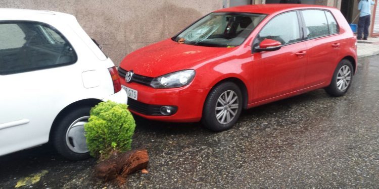 Una maceta cae desde un noveno piso sobre un coche en Vigo