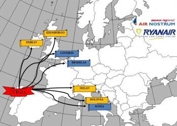 Ryanair y Air Nostrum operarán siete rutas internacionales con Vigo los próximos años