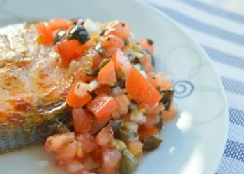 Salmón a la plancha con salsa «Vierge»