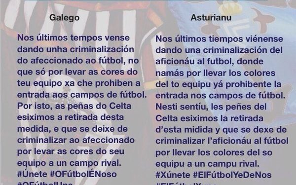 As peñas, solidarias coa afección do Sporting: «Defender as nosas cores non é delito»