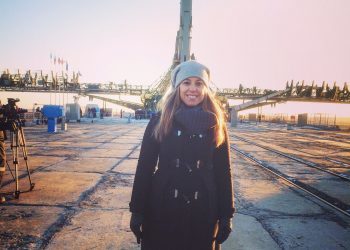 Una viguesa en el lanzamiento de la Soyuz