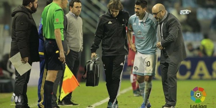 Nolito sufre una posible contractura y no estará en Granada por sanción