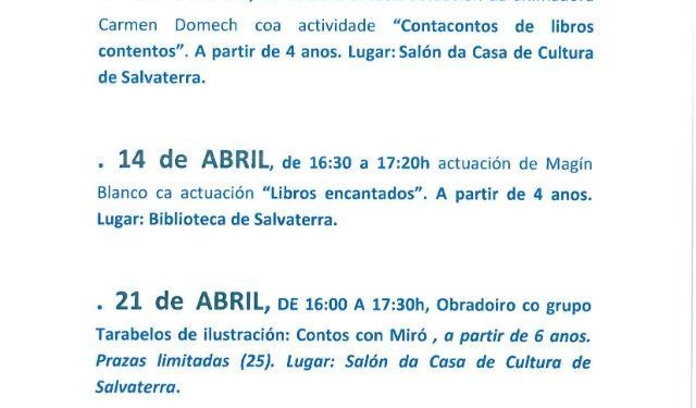 Salvaterra celebra o Día do libro na biblioteca municipal