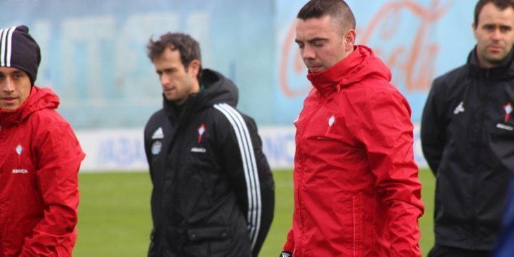 El tobillo de Aspas da un pequeño susto en la sesión