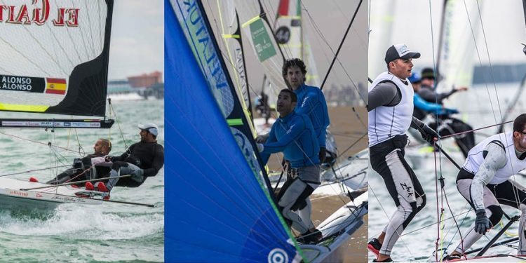 Tres gallegos se juegan la plaza olímpica de 49er en Holanda