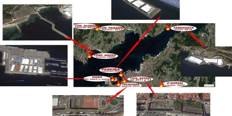 Fandicosta, un nuevo incendio en el infierno de fuegos en la Ría de Vigo