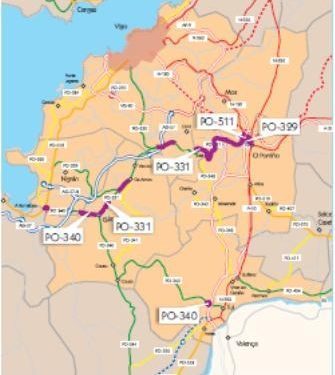 A Xunta asfaltará a PO-340 ao seu paso por Tui, Gondomar e Nigrán