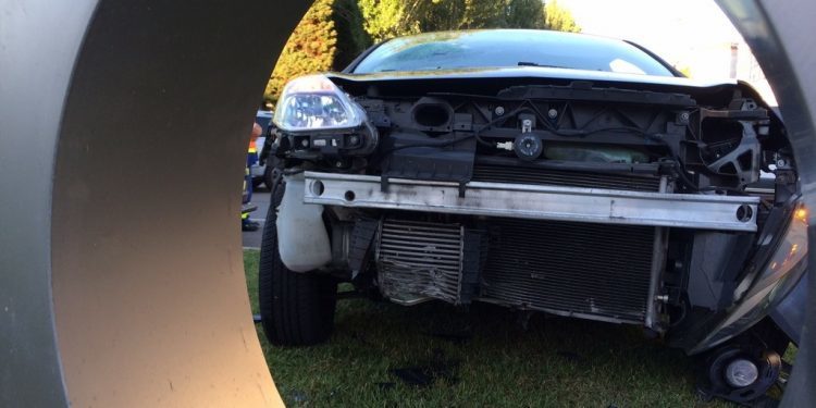 Dos heridos en un accidente en la Praza de América de Vigo