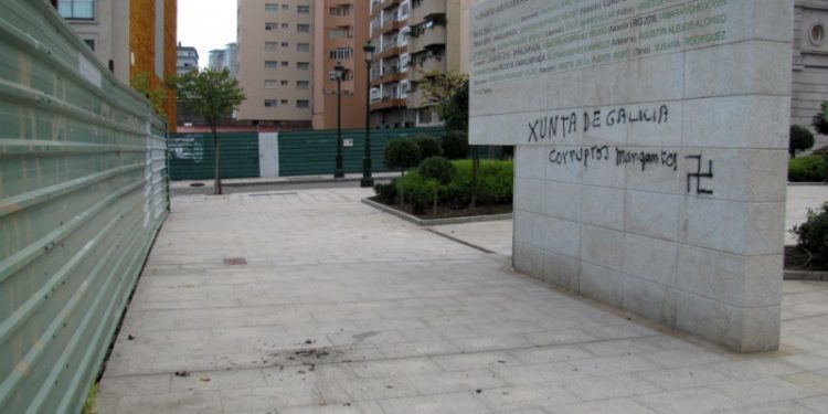 Ataque vandálico contra el Monumento a los Olímpicos de Vigo