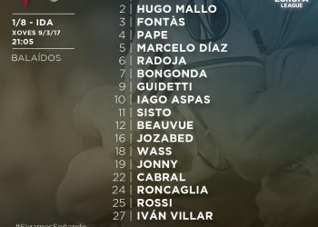Sergi Gómez se queda fuera de la lista para el partido ante el Krasnodar