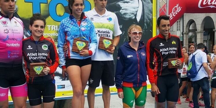Cristina Torres e Martín Carrera gañan o Tríatlon Porriño-Tui