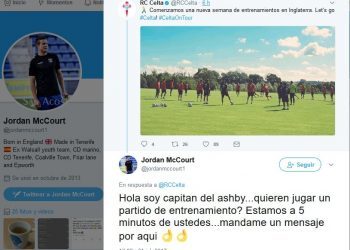 El Ashby le pide un partido de entrenamiento al Celta por Twitter