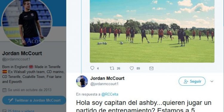 El Ashby le pide un partido de entrenamiento al Celta por Twitter