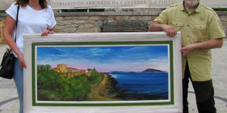 Un pintor vigués doa varias obras da súa colección a Baiona