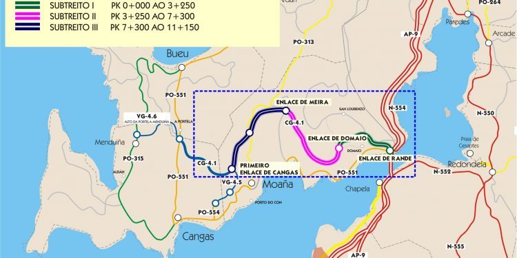 As obras no terceiro treito do Corredor do Morrazo comezarán este mes e durarán dous anos