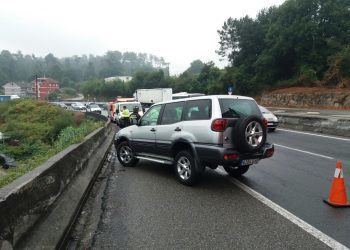 Dos heridos y siete accidentes en una jornada negra en la autovía entre Vigo y Tui