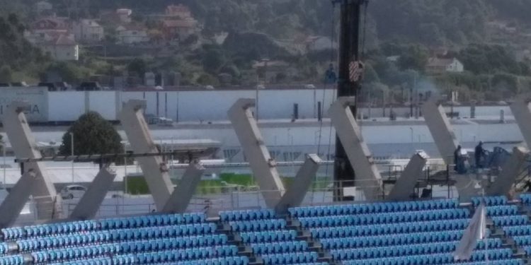 O luns comeza a montaxe da cuberta da grada de Río no estadio de Balaídos