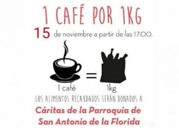Un café gratis por donar un kilo de alimentos