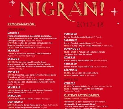 Nigrán inaugura a programación de Nadal coa festa de encendido do alumeado