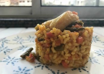 Arroz meloso con bacalao