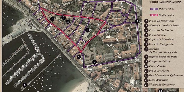 Así é o percorrido de sentido único para peóns na Arribada