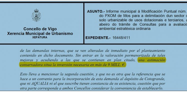 Vigo tendría que invertir 9 millones para llevar agua a la Ciudad Deportiva del Celta