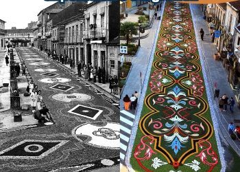 Las alfombras del Corpus de Ponteareas llegan hasta el Príncipe vigués