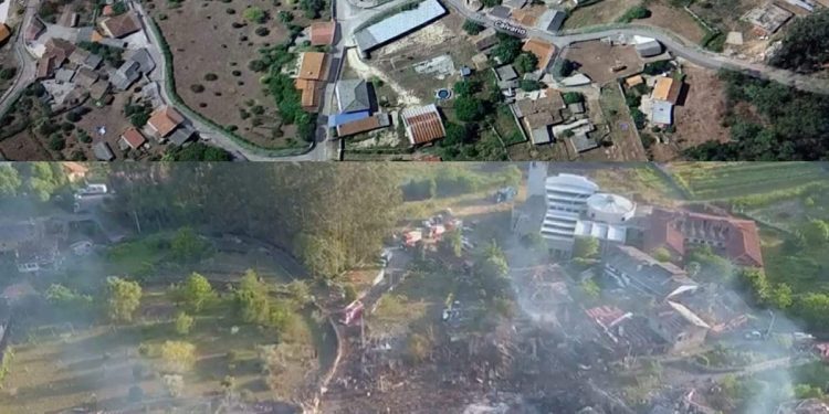 El impactante antes y después en la zona cero de la explosión de Tui
