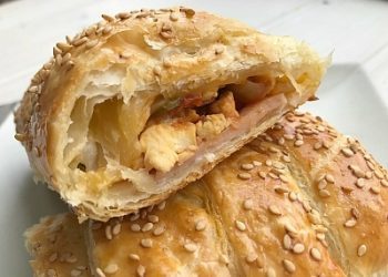 Trenza de pollo y verduras