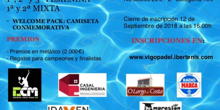 Abierto el plazo de inscripción para el Torneo Balneario de Mondariz de Vigopadel
