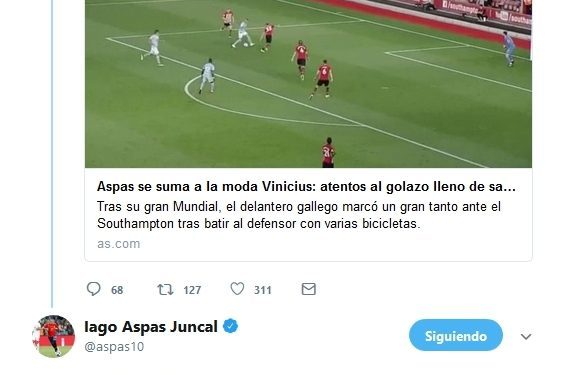 El enorme ‘zasca’ de Iago Aspas a un diario deportivo madrileño