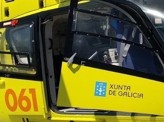 Evacuado en helicóptero un hombre que fue rescatado del agua en Nerga