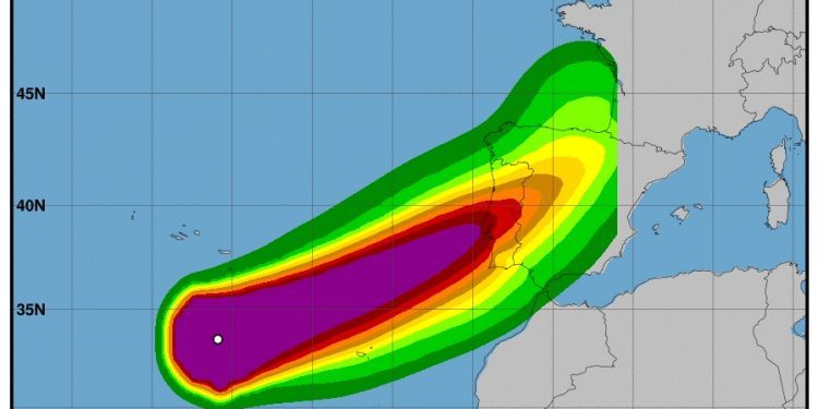 El huracán «Leslie» amenaza con girar hacia el norte y entrar por Portugal