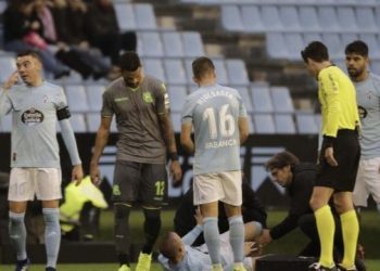 La radiografía descarta la rotura del peroné de Lobotka