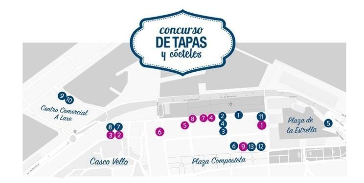 Los 19 locales que participan en el concurso de tapas y cócteles de la Zona Náutico