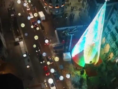 Las imágenes prohibidas del alumbrado navideño a vista de dron